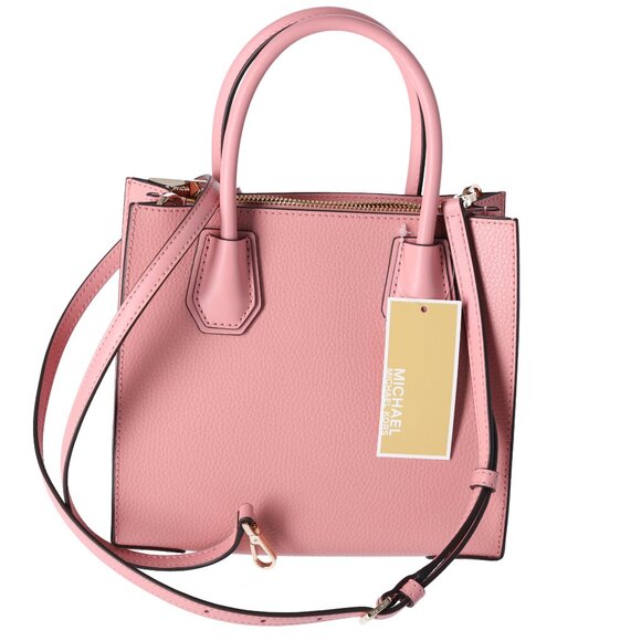 Michael Kors Mercer Medium Pebbled Leather Crossbody Bag Primrose Pink - Picture 5 of 6